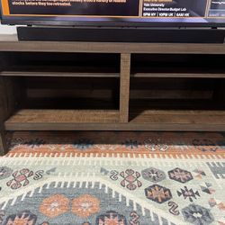 Living Spaces Ranier 65” TV Stand – Rustic Grey/Brown – Excellent Condition