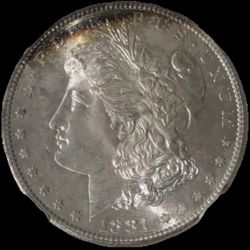 1881 S Morgan Dollar Rainbow Toned MS 65 NGC 