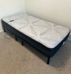 Twin XL Adjustable Bed Frame + Sealy Mattress – Barely Used, Like New