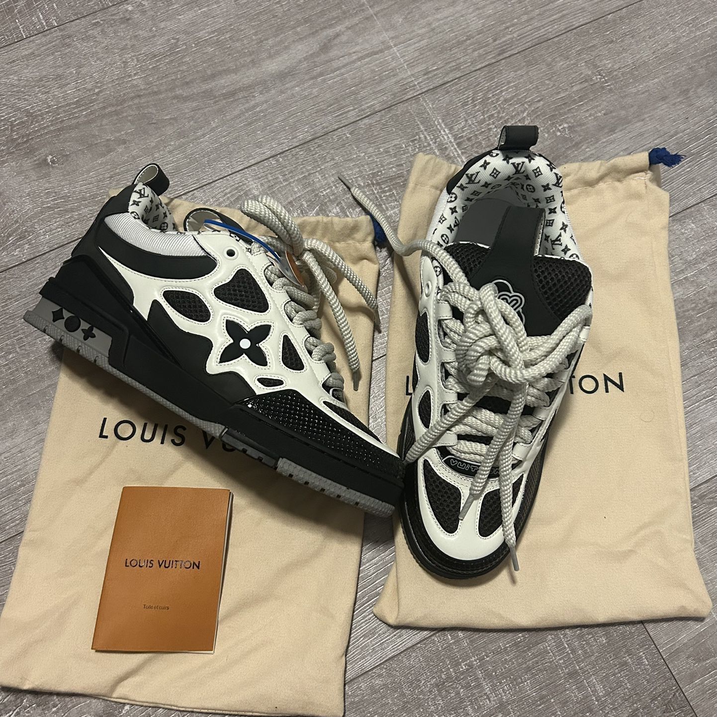 louis vuitton skate shoe black/white/grey