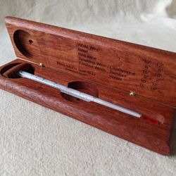 Handcrafted Wine Thermometer with Rosewood Case