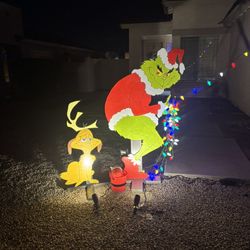 Custom Grinch & Max Christmas Yard Display – Handmade Wood Decor