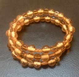 Apricot glass beaded wrap around bracelet