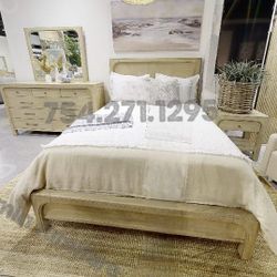 Wood Bed Set 4 Pcs Wood Bedroom 