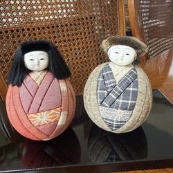 Pair Japanese  Hime Daruma Wedding Dolls