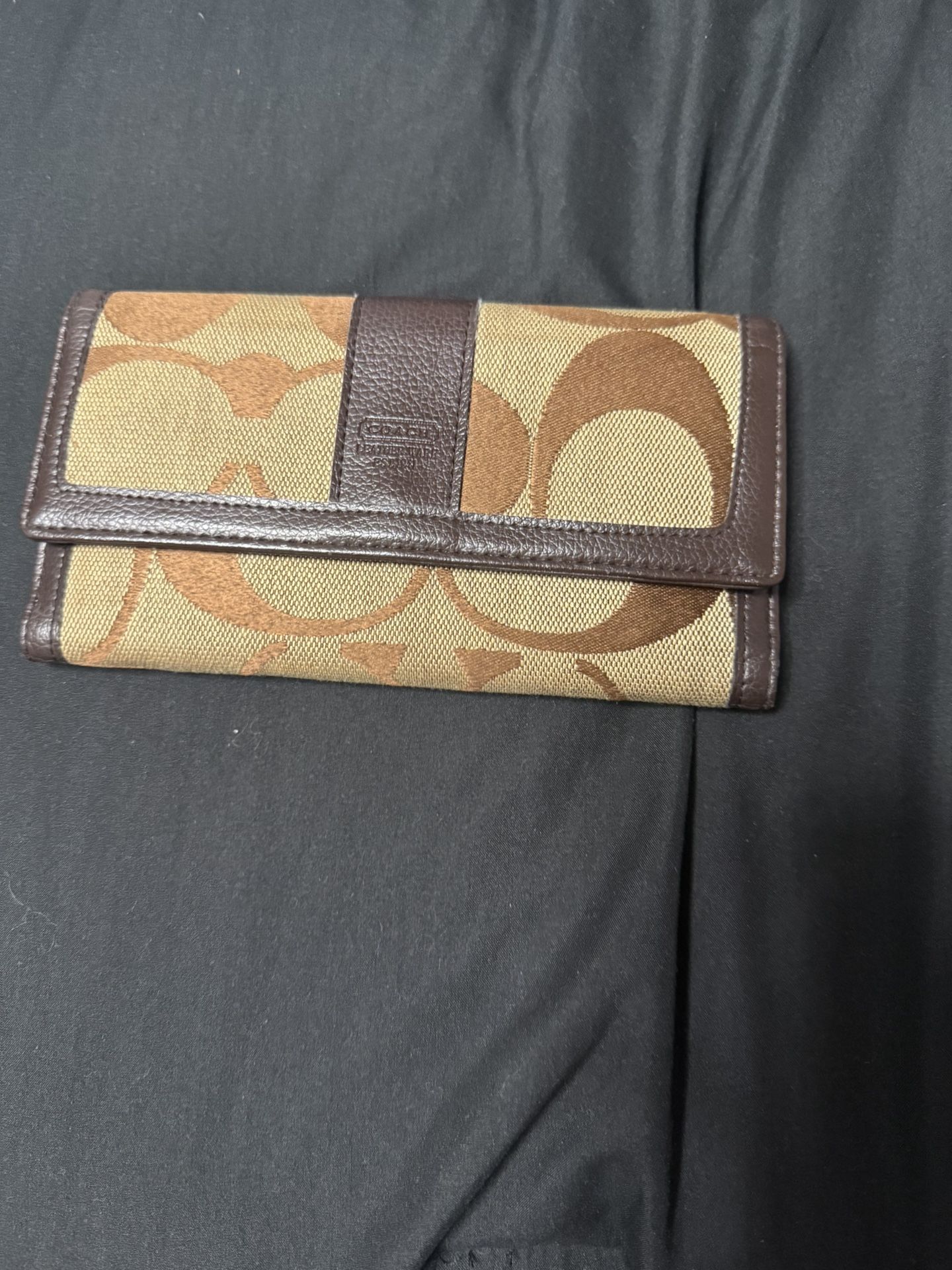 Vintage Leather Coach Purse Tan And Brown