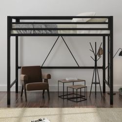 BRAND NEW 
Sifurni Junior Twin Loft Bed Frame with Ladder and Guard Rail, Matte Black