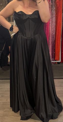 Ladivine- Black Satin Corset Dress - Trudy’s (Size 12) 