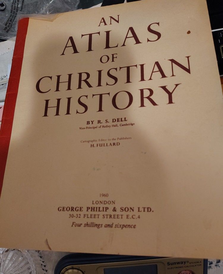 Vtg 1960 Atlas of Christian History Cambridge London PB Color Maps Notes