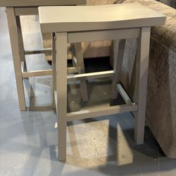 New Gray Saddle Stool Set (2)