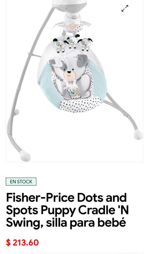 ​Fisher-Price Dots & Spots Puppy Baby Swing, Dual-Motion Newborn Seat Fiwith Music, Sounds, and Motorized Mobile
 Mobile

