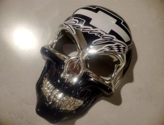 Custom Skull Chevy Racing Theme Mask W Grill💎 Bling Great 4 Mancave-🚘-🏡-Dm If Interested