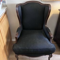 2 Black Wing Backed Chairs 250. Each