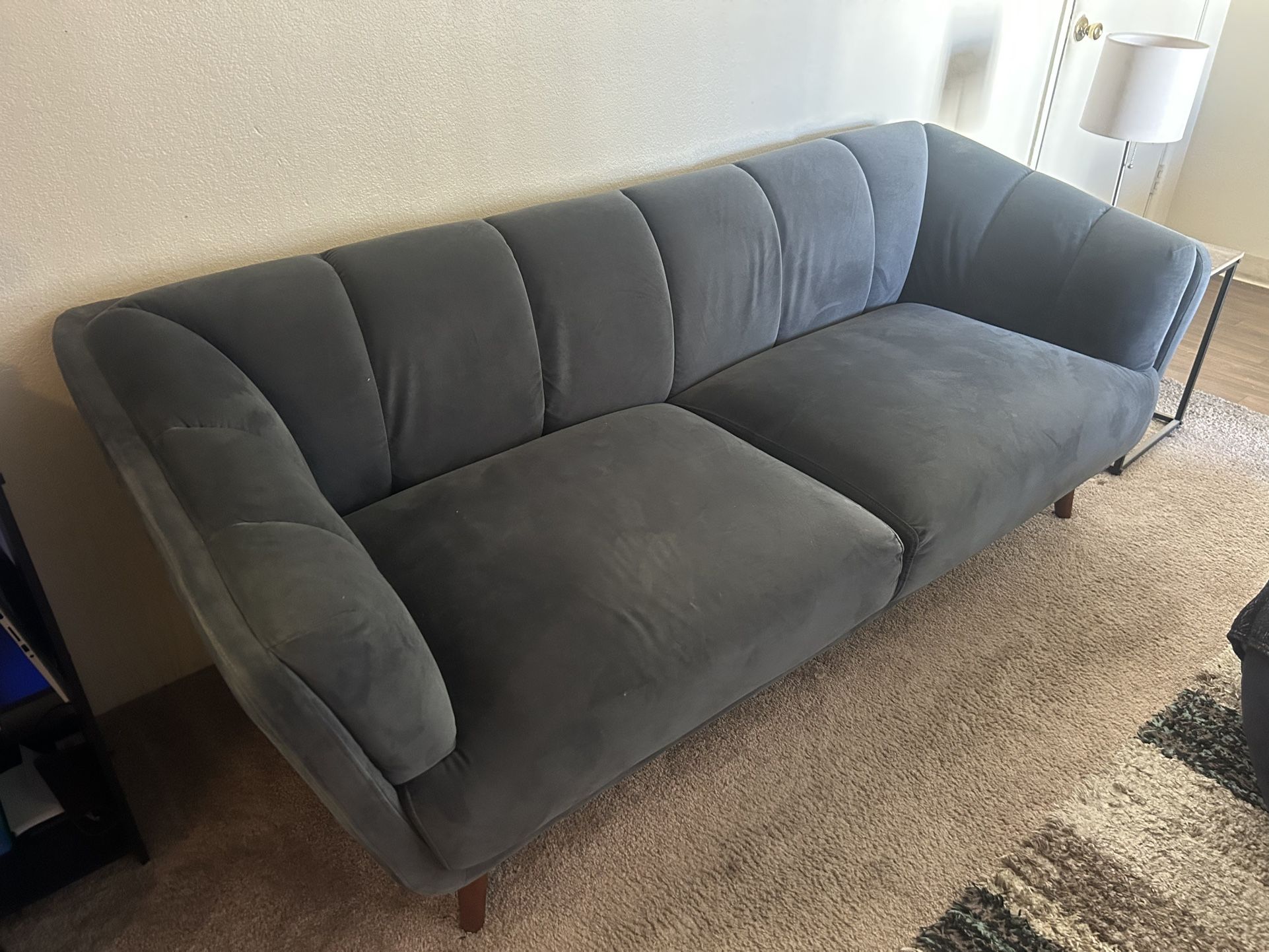 Dark Gray Velvet Sofa