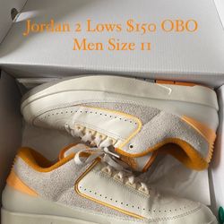 Jordan 2 Lows Men Size 11 $150 OBO