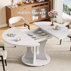 Extendable Round Table For 6-8 People 