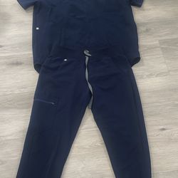 Navy Fig Scrubs Set Size S
