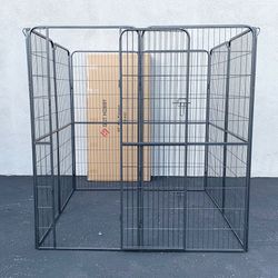 (NEW) $180 Dog 8-Panel Playpen, Each Panel 64” Tall X 32” Wide Heavy Duty Pet Exercise Fence Crate Kennel Gate