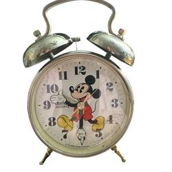 DISNEY MICKEY MOUSE SilveALARM CLOCK LORUS QUARTZ. Condition is "Used". Clock and alarm have both been tested and are in excellent working condition! 