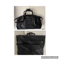 Leather Barrington 30"  Travel Bag with  Shoulder Strap & Coke Logo- NEW  & Garment Bag Foldable with Straps - Heavy Duty Leatherette Slightly Used