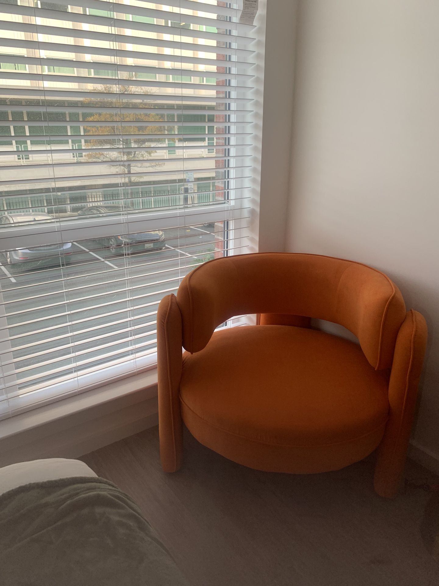 Modern Velvet Accent Chair, Orange