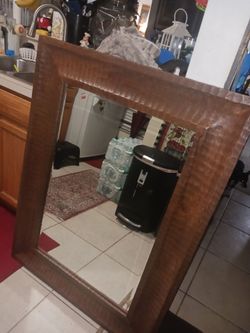 HAND CARVED WOOD MADE PHILLIPINS HEAVY MADE WALL MIRROR 47INBY 35INWD 40 FIRM PAID 200+