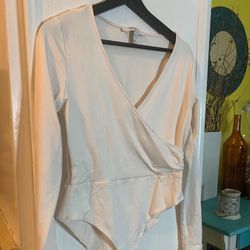 White Wrap V-Neck Bodysuit