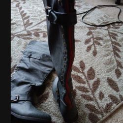 Back Zipper Above Knee Boots. New Sz 9