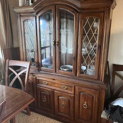 China hutch, Dining Table. 