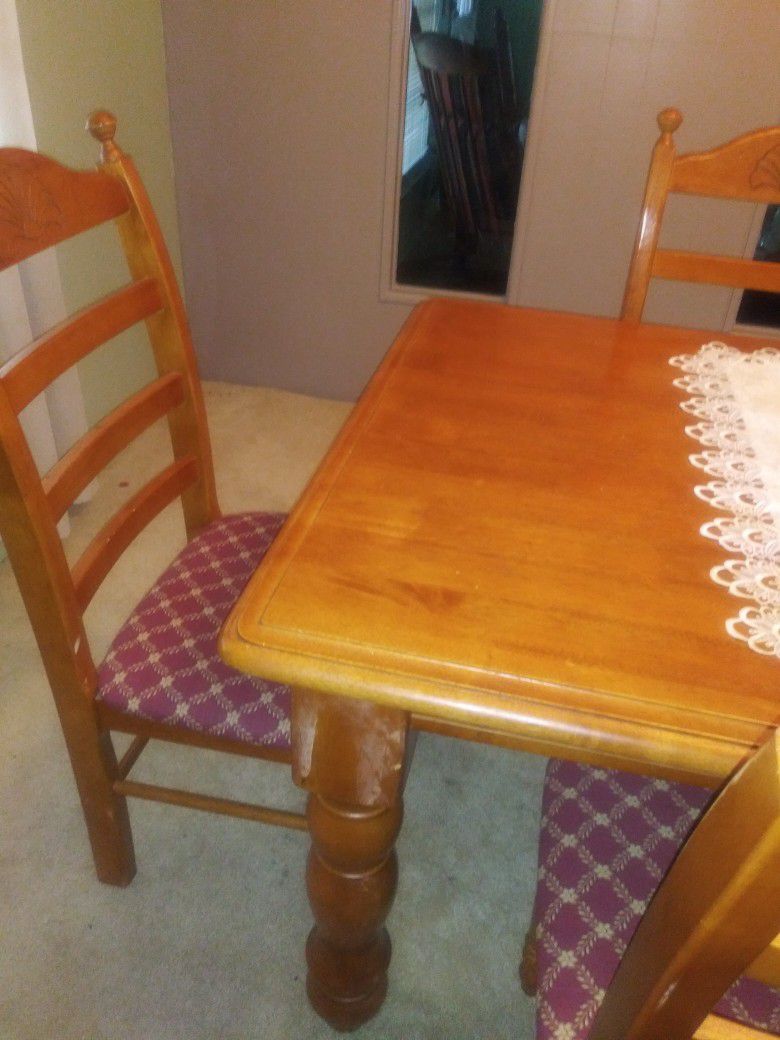 Solid Wood Dining Room Set With 6 Chairs
