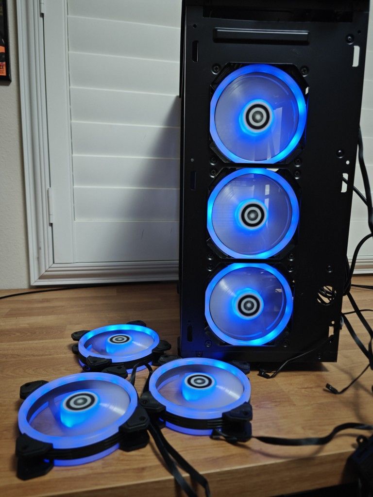 Cyberpower Case With Six 120mm Fans For Gaming PC Desktop Computer ATX AMD Nvidia Corsair 