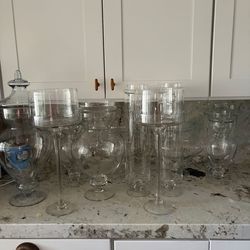 Assorted apothecary glass jars