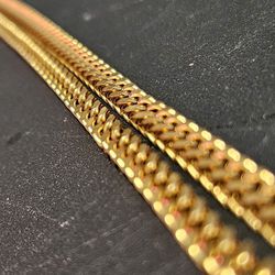 6mm Gold Chain , 18 K Gp