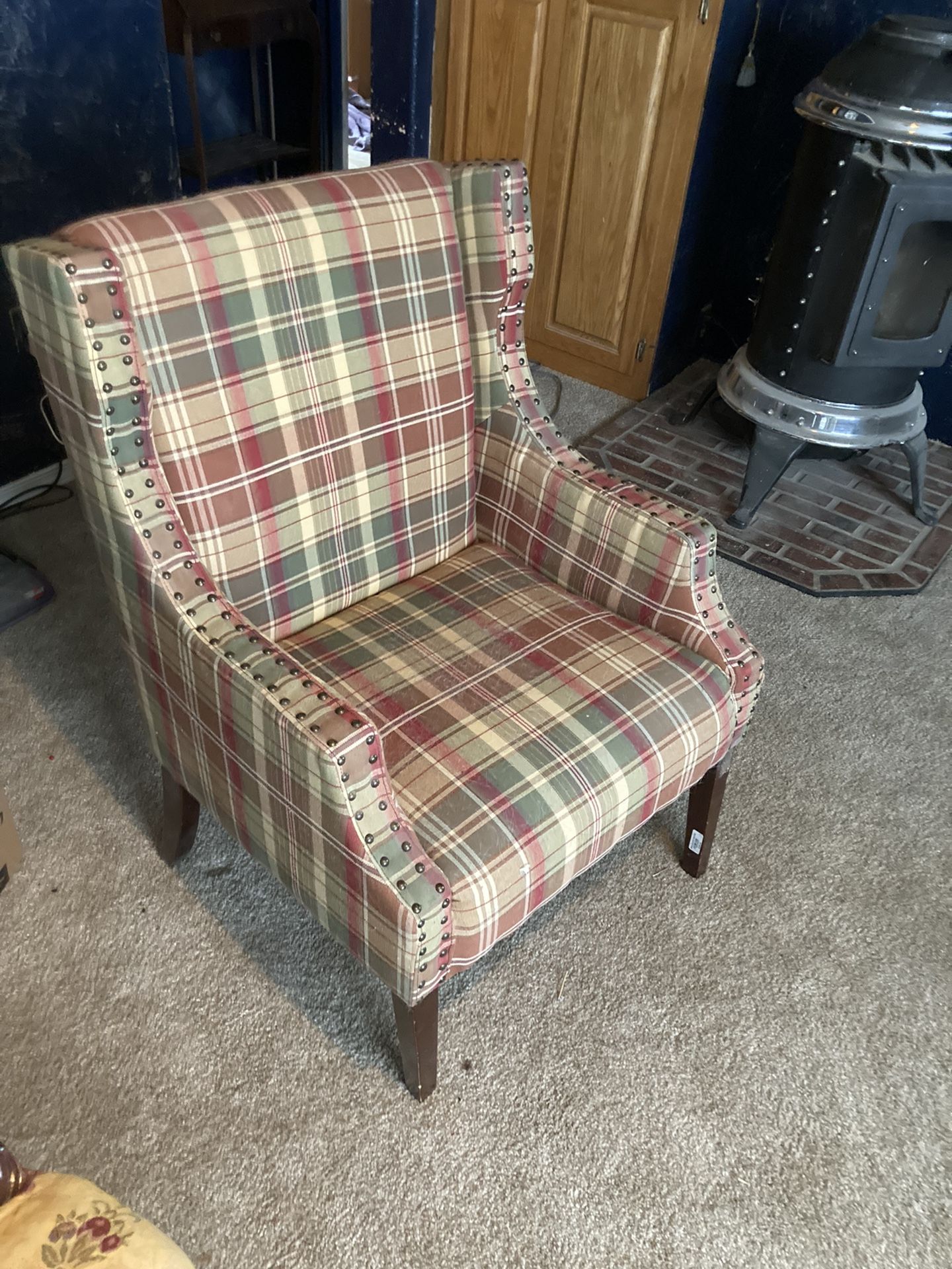 Plaid Accent Chair