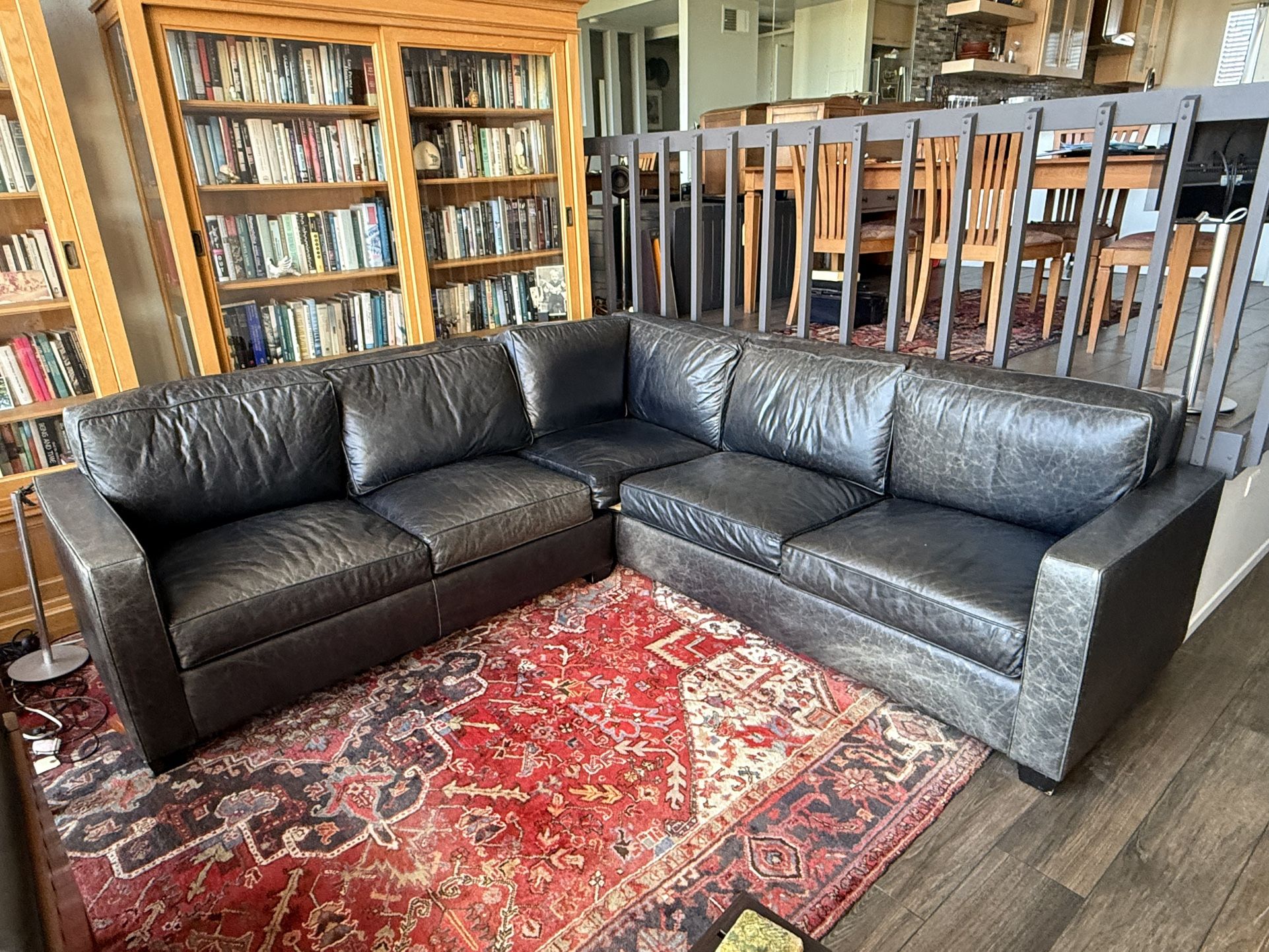 Italian leather sectional couch