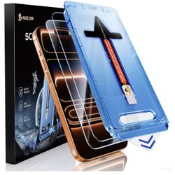 MAGIC JOHN 2 Pack for iPhone 17 Pro Max 6.9 inch Tempered Glass Screen Protector, Auto Dust-Elimination, Bubble Free, HD Clear, Easy Installation