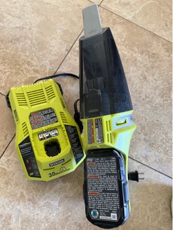 Ryobi ONE+ handheld vacuum and charger