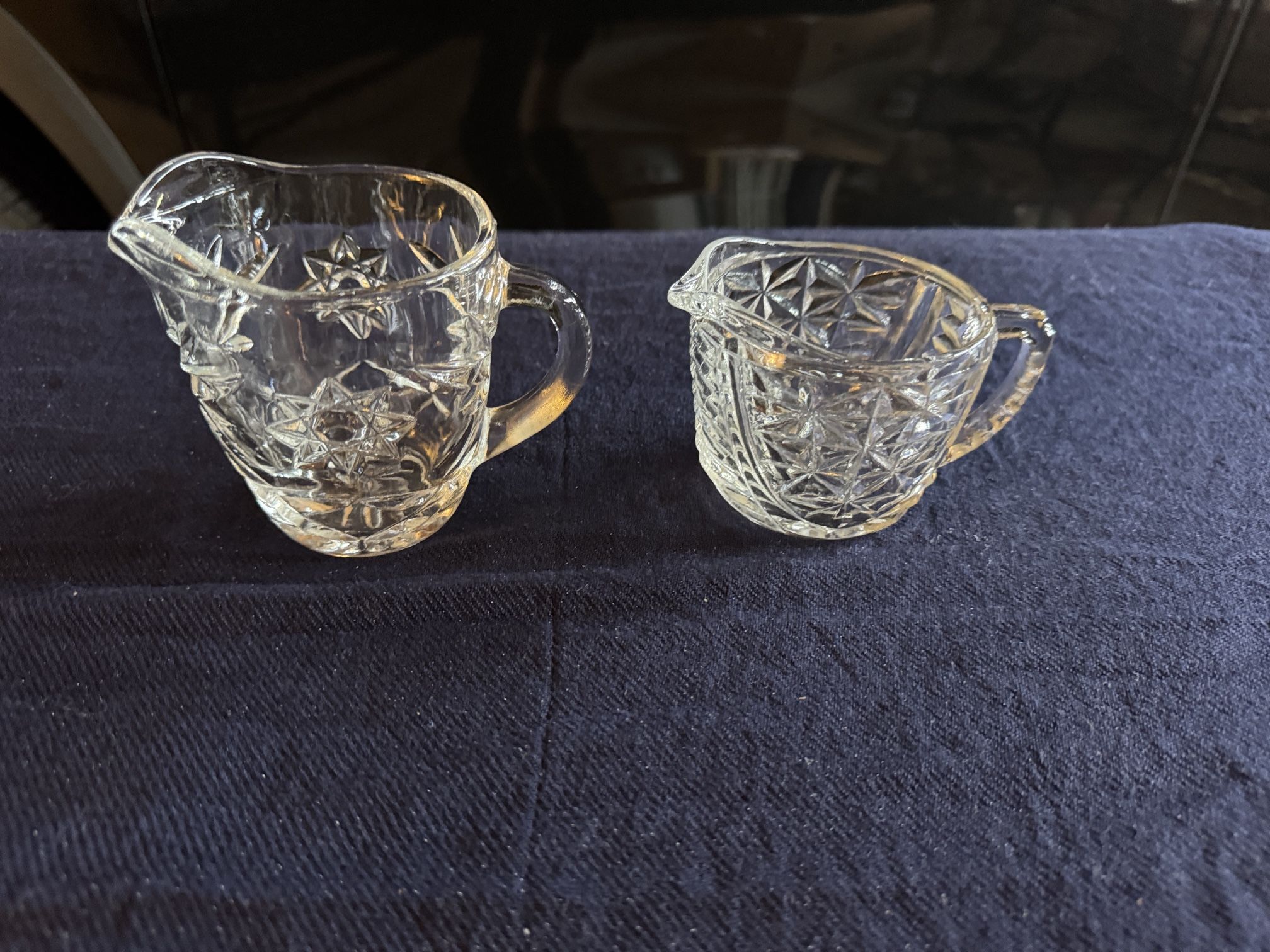 Vintage crystals, plates, jars, photo holders,
