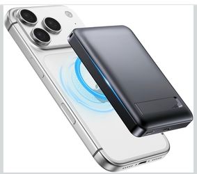 10000mah Wireless Magnetic Power Bank with Stand,PD 20W Fast Charging External Battery Pack Travel/Camping Essential Phone Charger for iphone 17/16/15