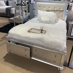 Queen Silver Bed Frame Brand New In Box 
