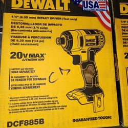 DEWALT 20V MAX CORDLES IMPACT DRIVER TOOL ONLY NEW