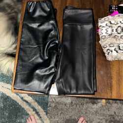 2 Pairs Of Pleather Leggings 