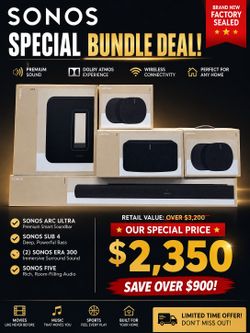 SONOS SPEAKER SPECIAL BUNDLE DEAL SONOS ARC ULTRA SONOS ERA 300