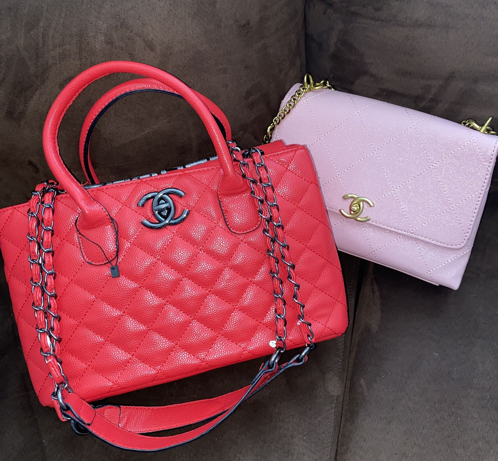 Pink Chanel & Red Chanel Bag 