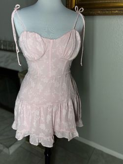 Baby pink Ribbed corset dress