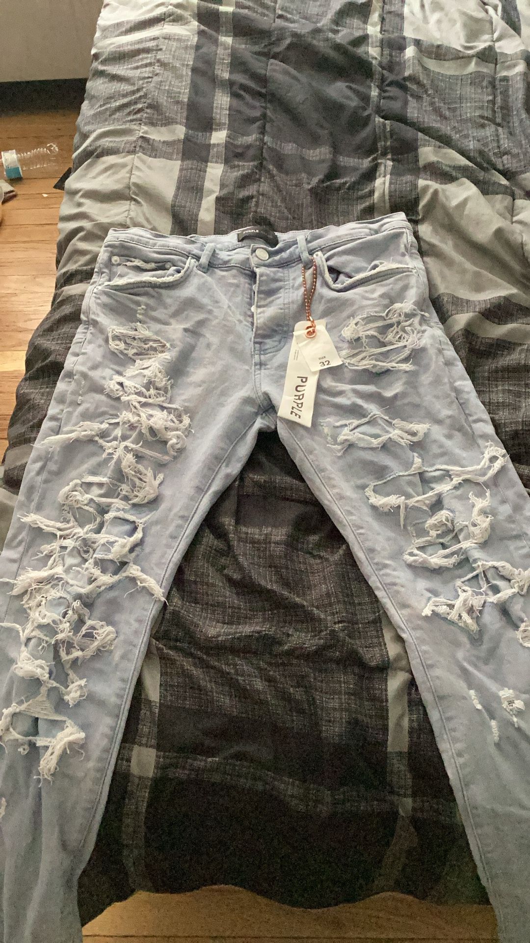 purple jeans