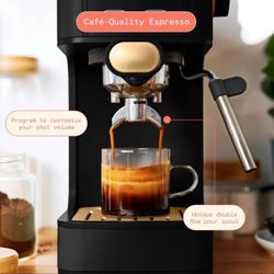 Espresso Maker with 20-Bar Pressure, Black Sesame, New