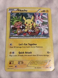 Pokemon card vtg rare let’s eat picnic Halo Pikachu