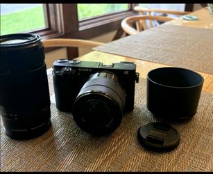 Sony a6000 camera with both kit lens 18-50mm and 55-210mm