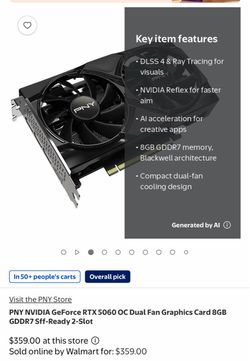 PNY NVIDIA GeForce RTX 5060 OC Graphics Card